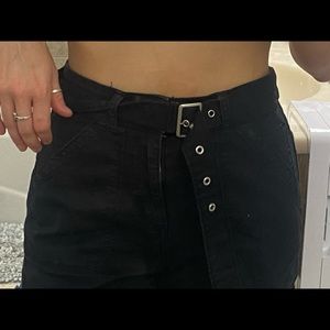 Black pants with belt